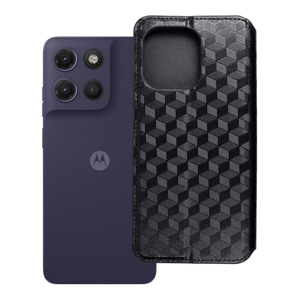 Etui z klapką na Motorola G17 Cubic Book czarne