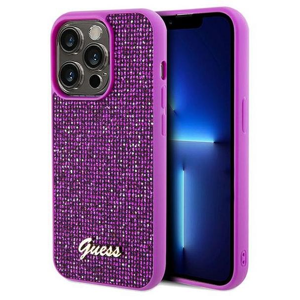 GUESS futerał do IPHONE 14 Pro Max GUHCP14XPMSDGSF (Disco Script Metal) fuksja