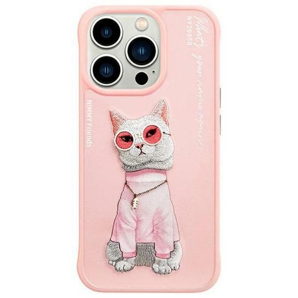 NIMMY futerał GLASSES COOL CAT do IPHONE 15 Pro Max różowy