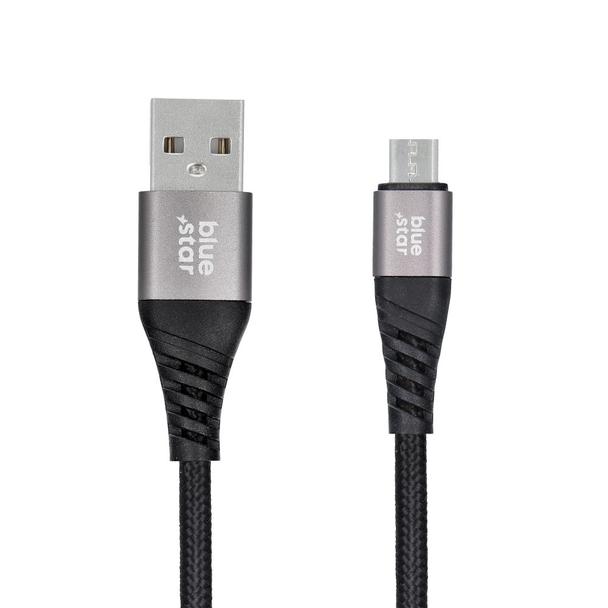 Kabel USB-A do Micro USB Blue Star 2A z oplotem 1,2 m TFK-DC-003 czarny