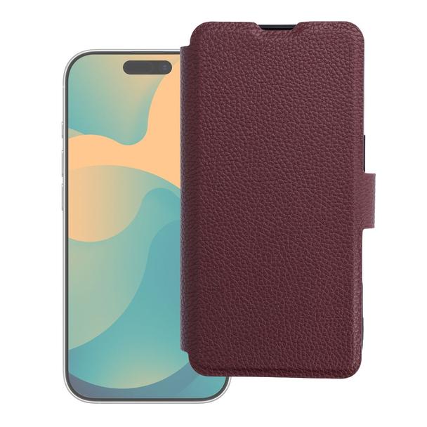 Etui z klapką na iPhone 17 PRO / 18 PRO Max Protect RFID dark cherry
