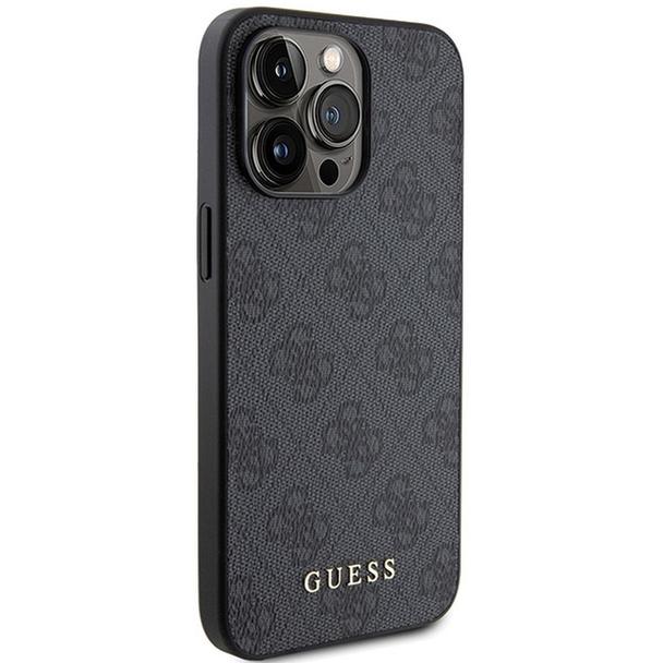 GUESS futerał do IPHONE 15 Pro GUHCP15LG4GFGR (4G Metal Logo) szary