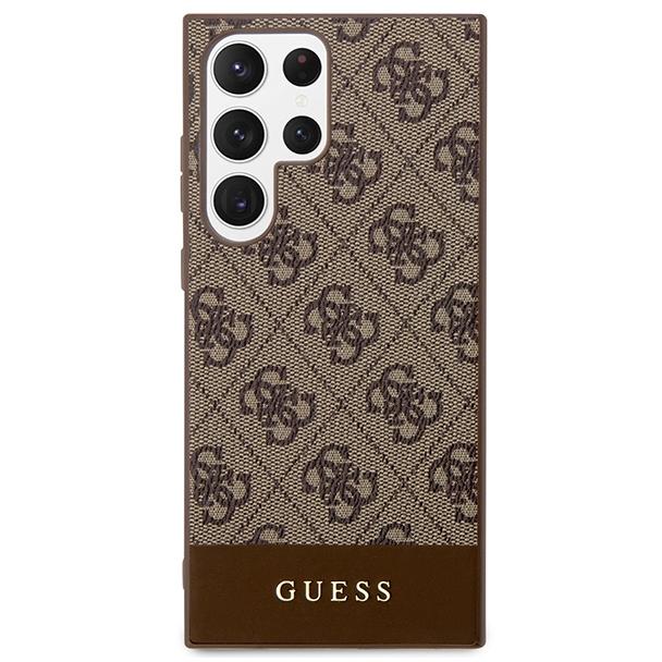 GUESS futerał do SAMSUNG S24 Ultra GUHCS24LG4GLBR (4G Bottom Stripe) brązowy