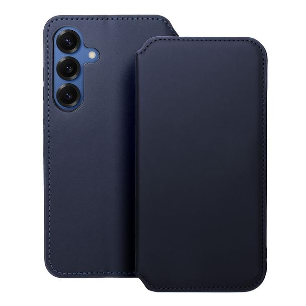 Etui z klapką na Samsung S25 PLUS Dual Pocket Book granatowe