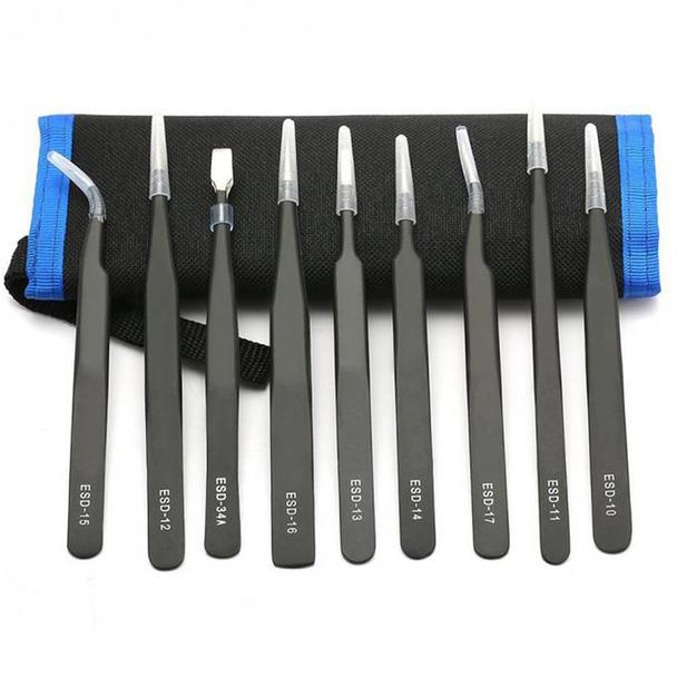 UF-TOOLS - Zestaw pincet ESD-9 (9szt.)