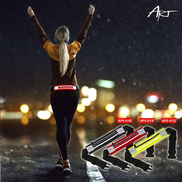 ART pas sportowy z kieszenią podświetlany APS-01R czerwony