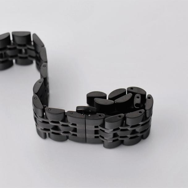 Pasek do zegarka 22 mm Titmo Strap S4 stalowa bransoleta czarny