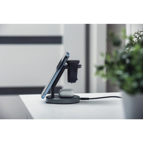 FORCELL ładowarka indukcyjna Qi 3w1 15W Solid Mag Charger kompatybilny z MagSafe czarna
