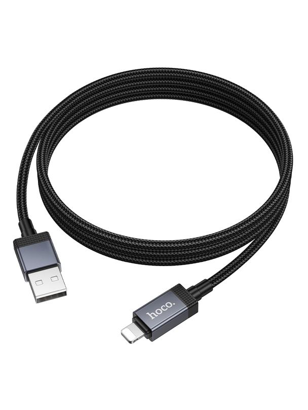 Kabel USB A do Lightning Hoco 2,4A z wyświetlaczem 1 m X118 czarny
