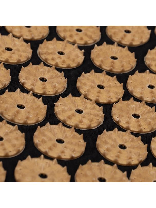 Zestaw mata do akupresury z poduszką i pokrowcem czarno złota