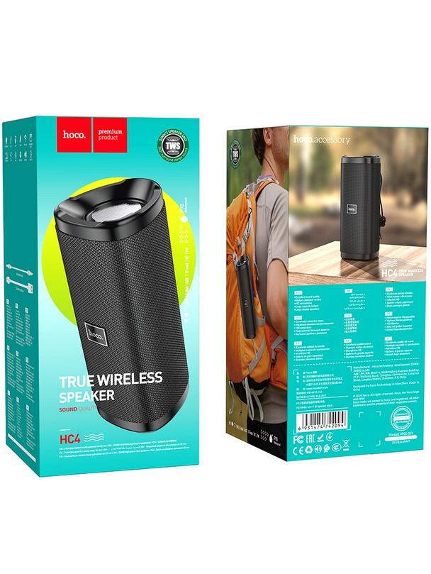 Głośnik bluetooth 2 x 5W 3 h Hoco HC4 czarny