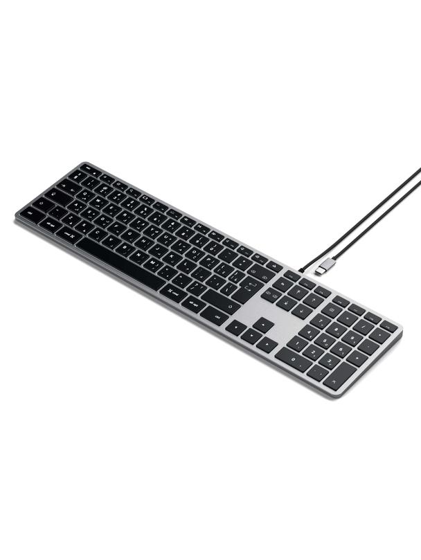 Klawiatura przewodowa USB C QWERTY Satechi Slim W3 Wired ST-UCSW3M szara