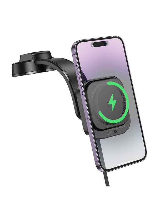 Uchwyt na telefon do samochodu magnetyczny zgodny z MagSafe Hoco do deski HW24 czarny