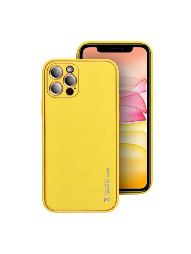 Futerał LEATHER CASE skórzany do IPHONE 15 Pro żółty