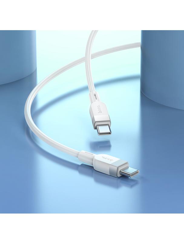 Kabel USB C do USB C Hoco 3A 60W Silikonowy 1 m X109 biały