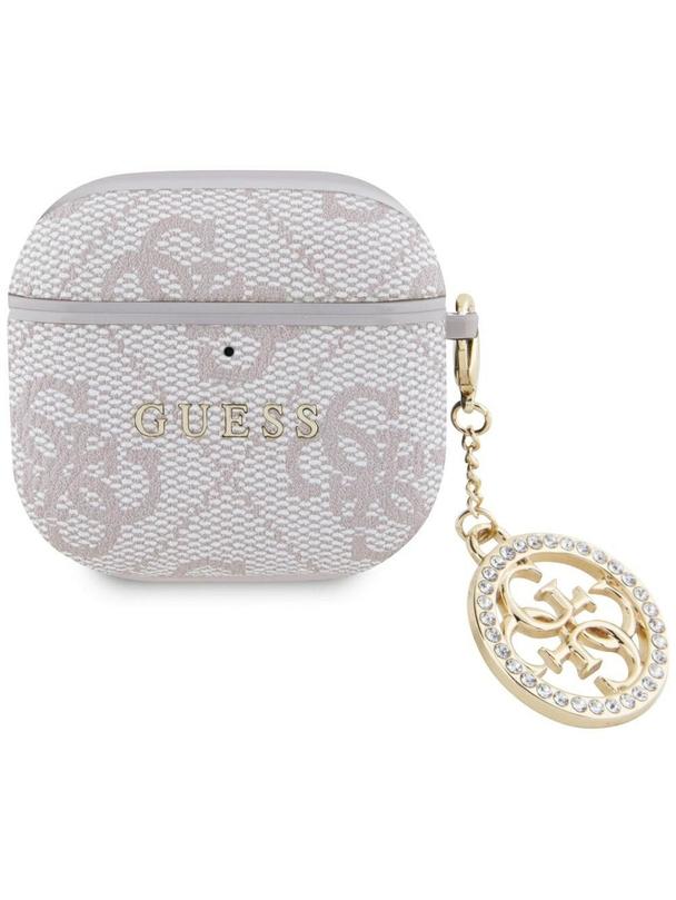 GUESS futerał do APPLE AirPods 4 GUA4P4E4CDP (PU 4G W/ Strass Charm) różowy