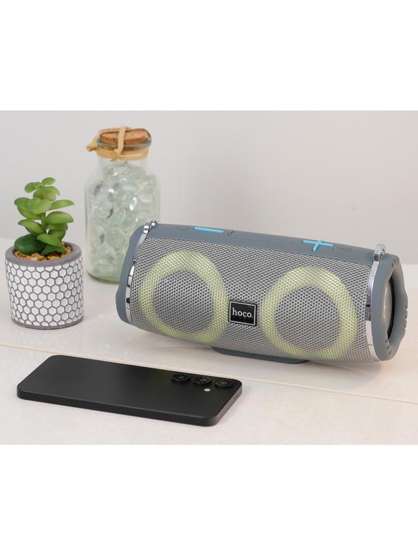 Głośnik bluetooth LED 2 x 5W 2h Hoco HC12 szary