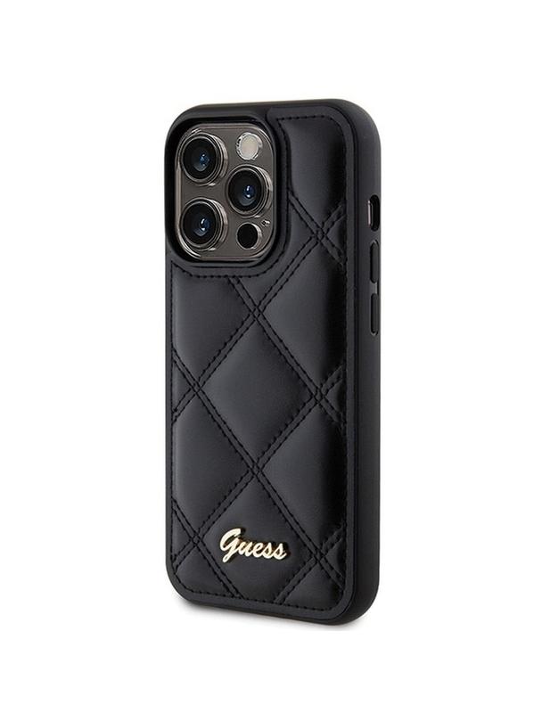 GUESS futerał do IPHONE 15 Pro Max GUHCP15XPSQSQSK (Quilted Metal Logo) czarny