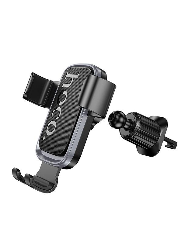 Uchwyt na telefon do samochodu grawitacyjny Hoco do kratki H80 czarno szary