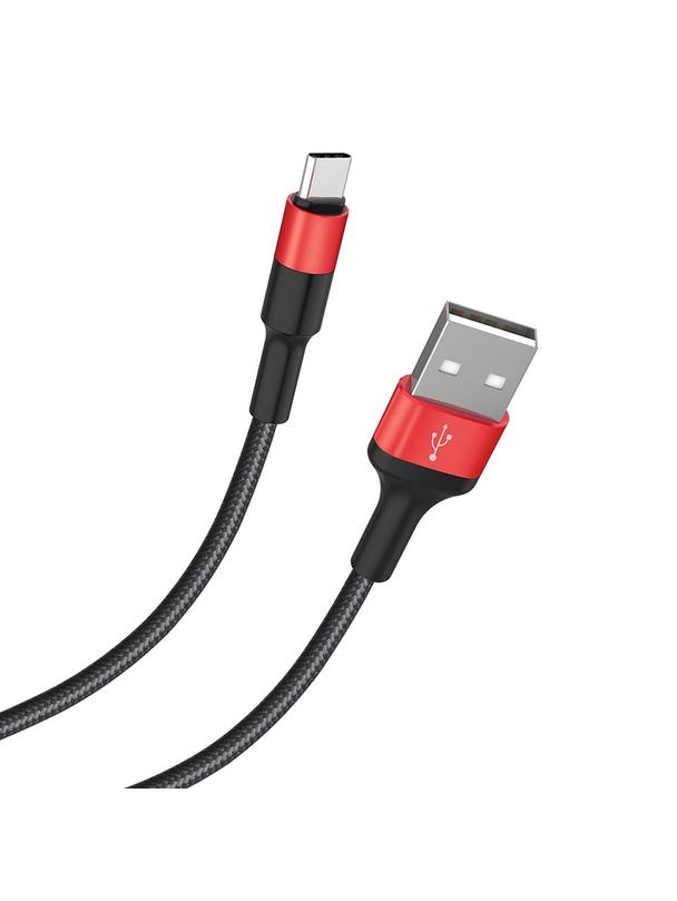 Kabel USB A do USB C Hoco 2A 1 m X26 czarno czerwony