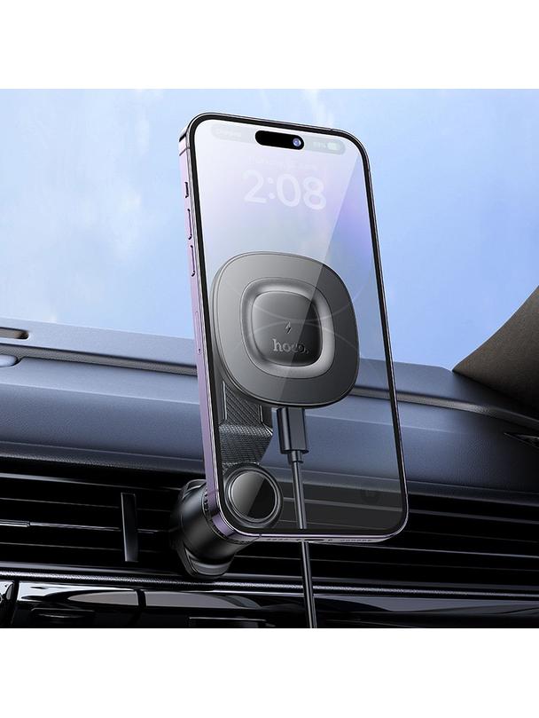 Uchwyt na telefon do samochodu indukcyjny Hoco 15W do kratki HW30 czarny