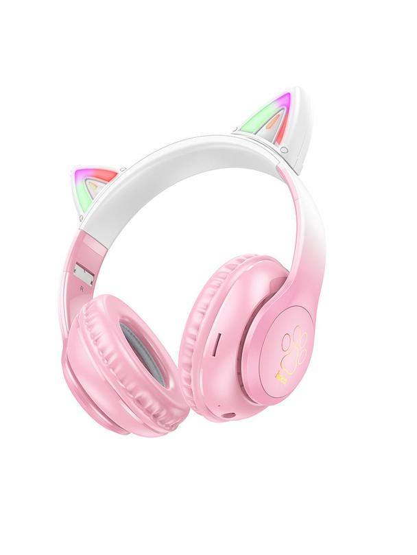 Słuchawki bezprzewodowe nauszne Hoco W42 Kocie Uszy kwiat wiśni