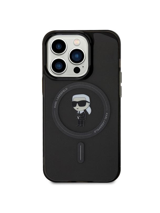 KARL LAGERFELD futerał do IPHONE 15 Pro KLHMP15LHFCKNOK (Ikonik + MAG) czarny