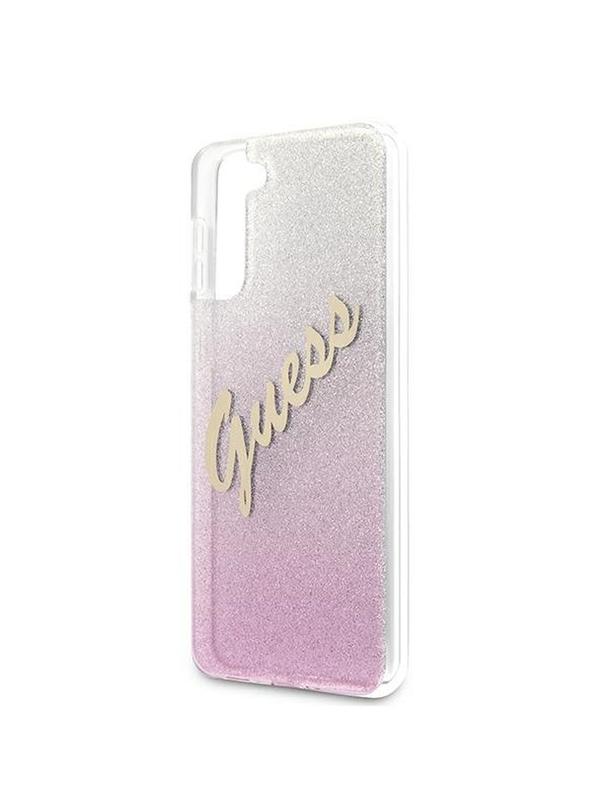 GUESS futerał do SAMSUNG S21 Plus GUHCS21MPCUGLSPI (Glitter Gradient Script) różowy