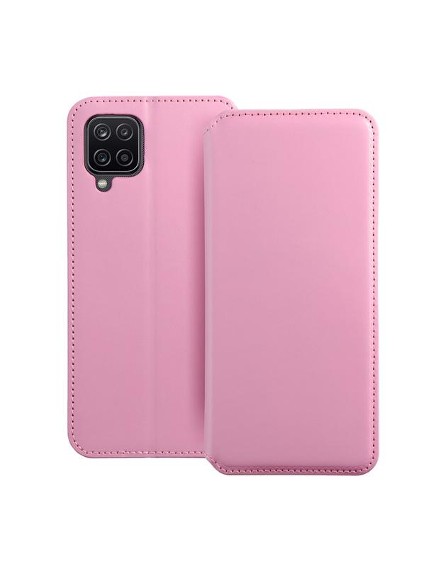 Kabura DUAL POCKET Book do SAMSUNG A12 / M12 jasny różowy