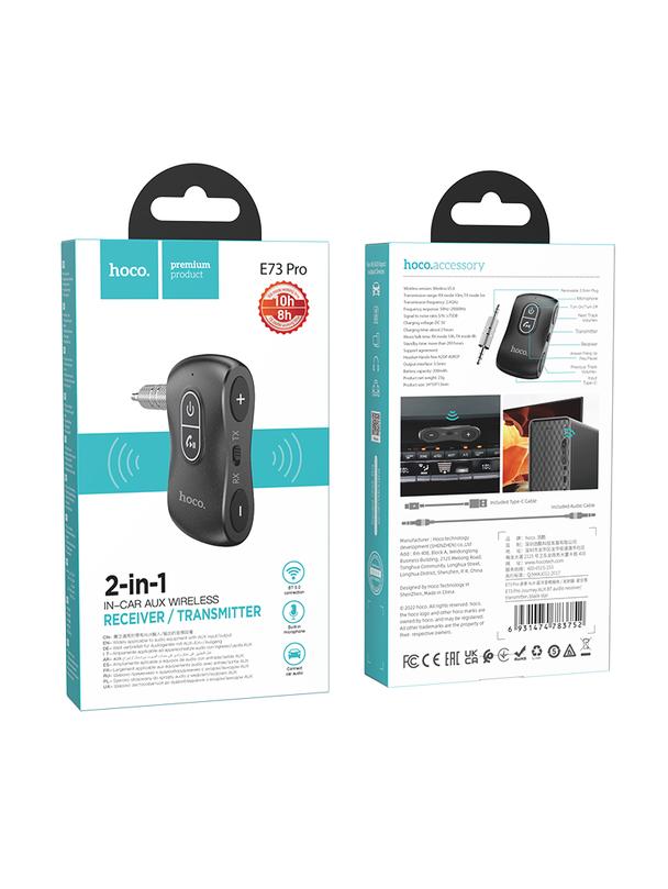 Transmiter samochodowy bluetooth Hoco Jack 3,5 mm E73 PRO czarny