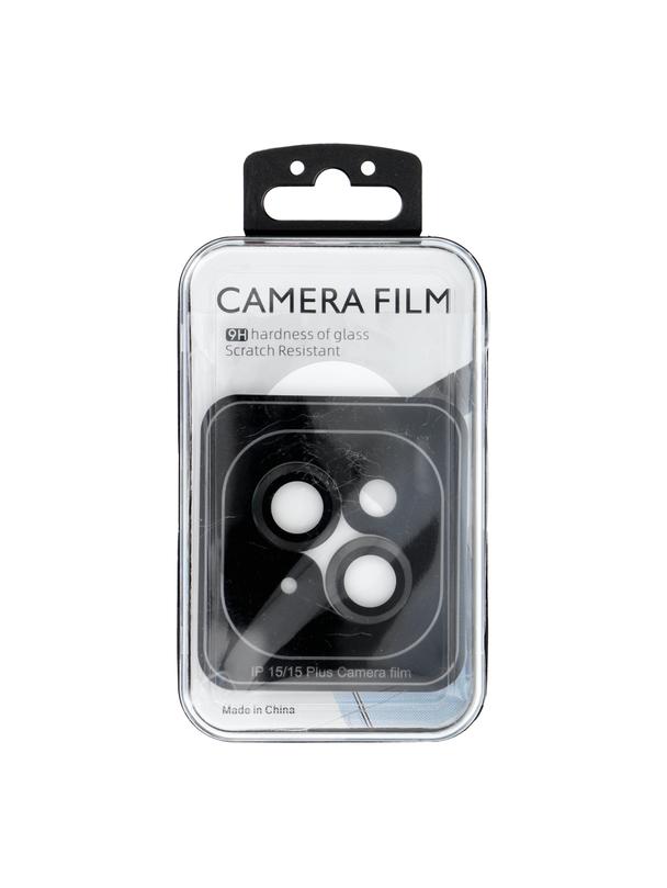 Osłona aparatu PROTECTOR 9H + aplikator do IPHONE 15 / 15 PLUS czarna