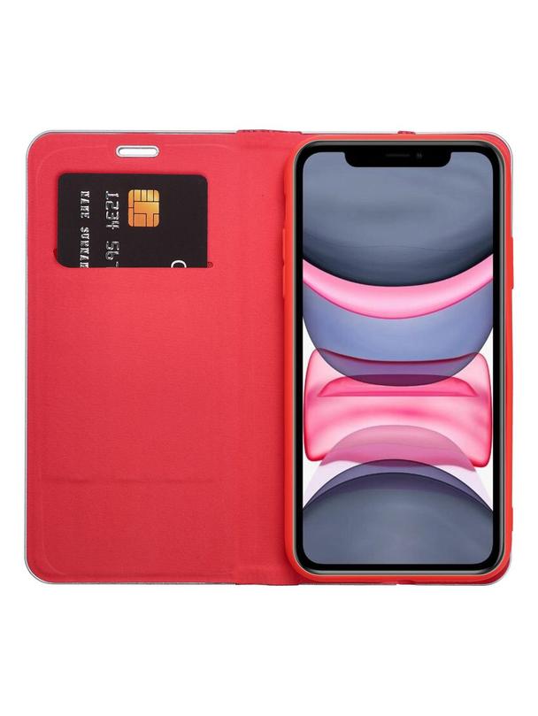 Kabura LUNA Book Carbon do IPHONE 16 Pro czerwony