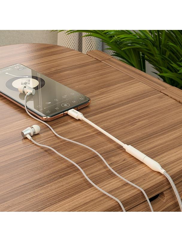 Adapter AUX USB C do Jack 3,5 mm Hoco LS30 biały