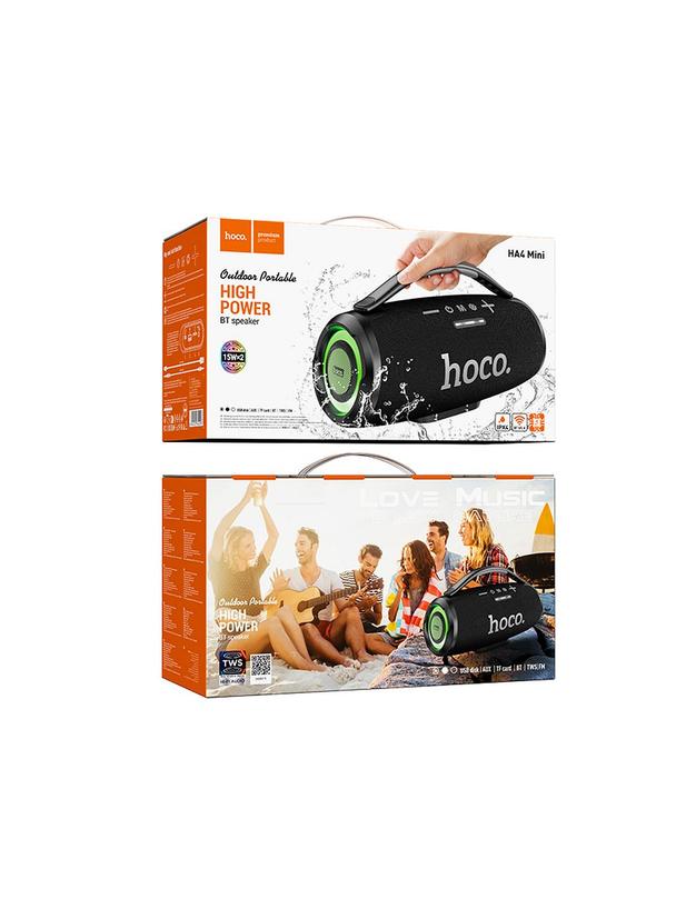 Głośnik bezprzewodowy LED 2 x 15W 4h Hoco HA4 MINI czarny