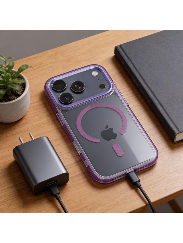 Futerał FRAME CLEAR HYBRID MAG COVER kompatybilny z MagSafe do IPHONE 17 Air fioletowy