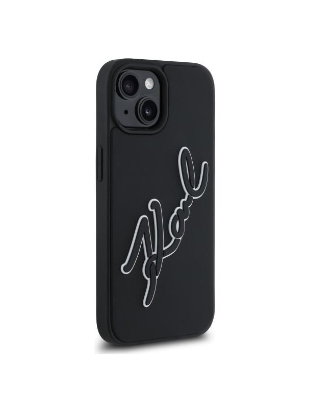 KARL LAGERFELD futerał do IPHONE 15 KLHCP15S3DRKSDLK (3D Rubber Signature) black