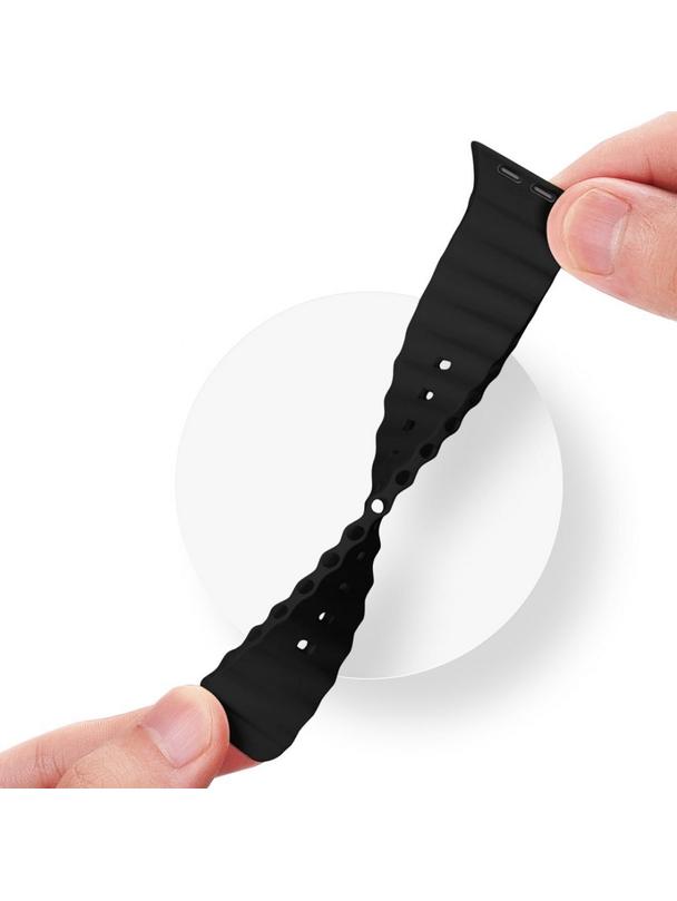 DUX DUCIS pasek OCEAN WAVE silikonowy do Apple Watch 42 / 44 / 45 mm czarny