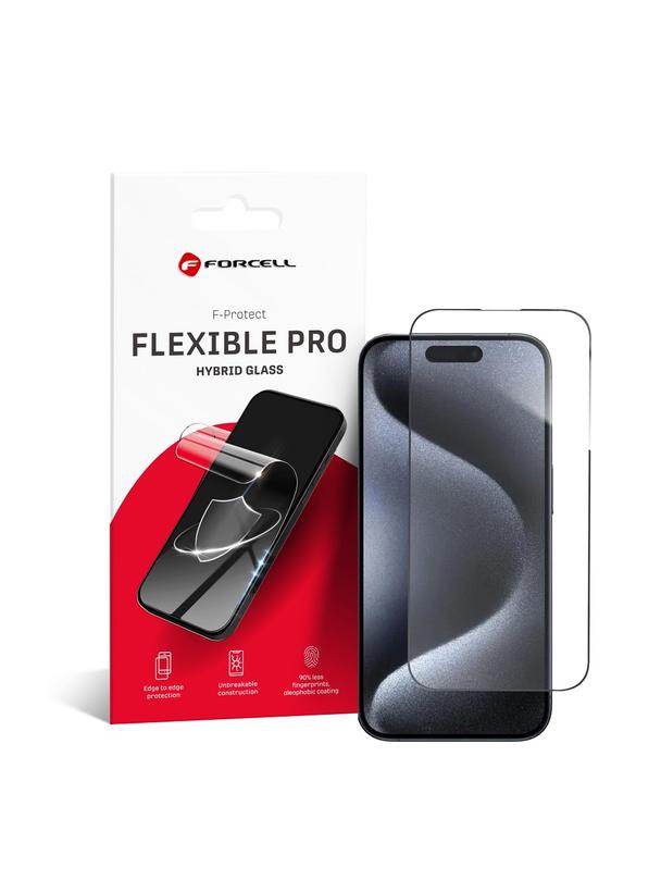 Szkło hybrydowe do iPhone 15 PRO Forcell Flexible 5D czarne