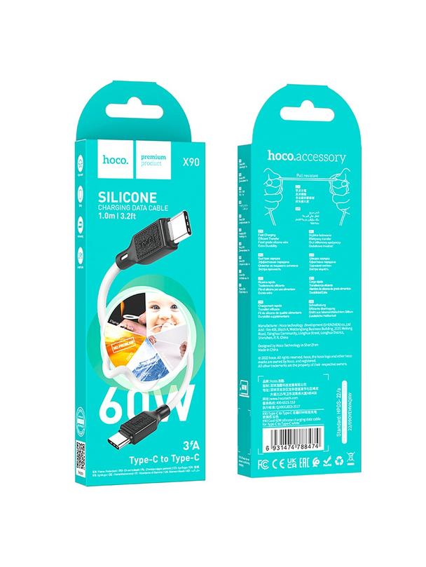 Kabel USB A do USB C Hoco 3A 1 m X90 biały