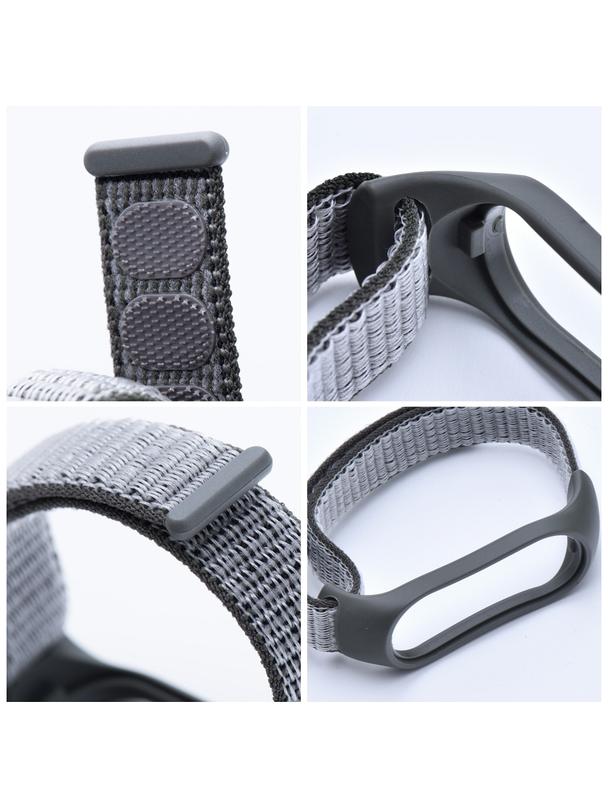 Pasek nylonowy do XIAOMI Mi Band 5 / 6 / 7 szary (19)