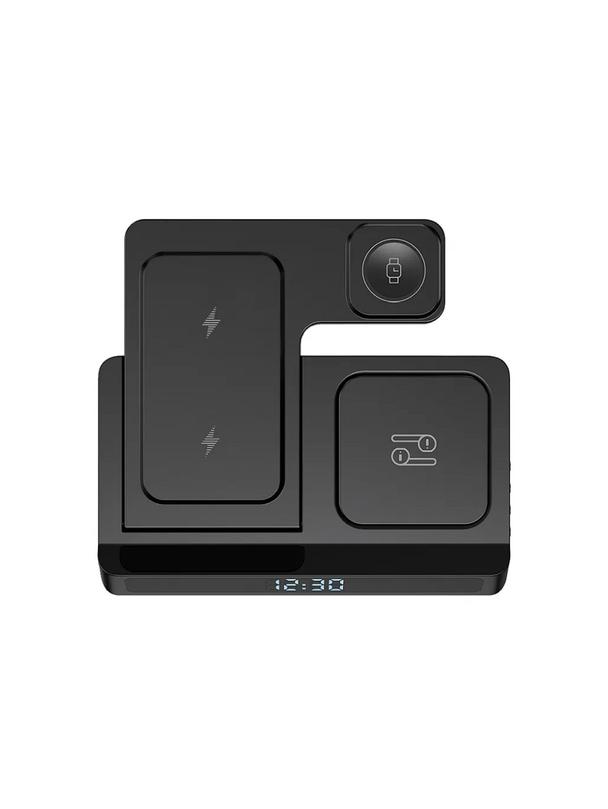 WiWU - Ładowarka bezprzewodowa z zegarem cyfrowym Wi-W006 Power Air 5in1