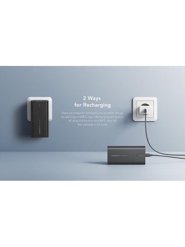 Powerbank Veger ACE100 (W1146) PD QC3.0 20W 10000 mAh czarny