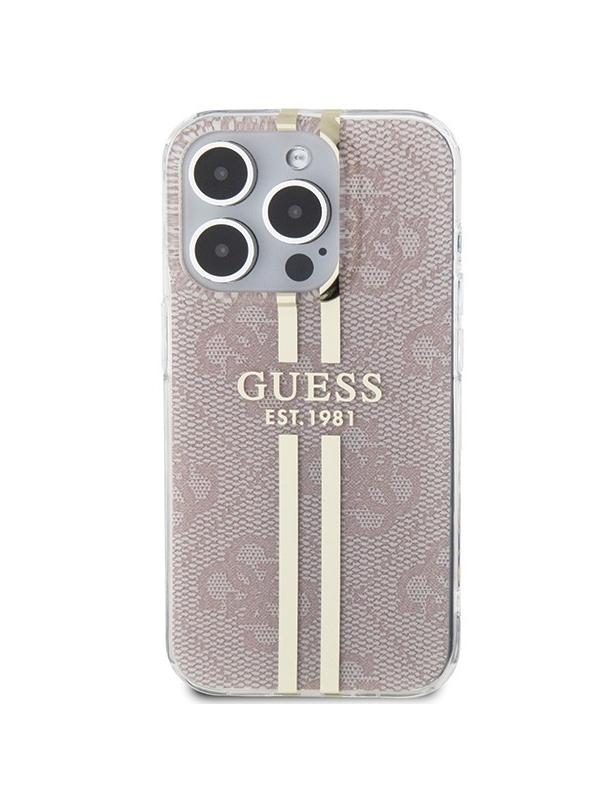 GUESS futerał do IPHONE 14 Pro Max GUHCP14XH4PSEGP (4G Gold  Stripe) różowy