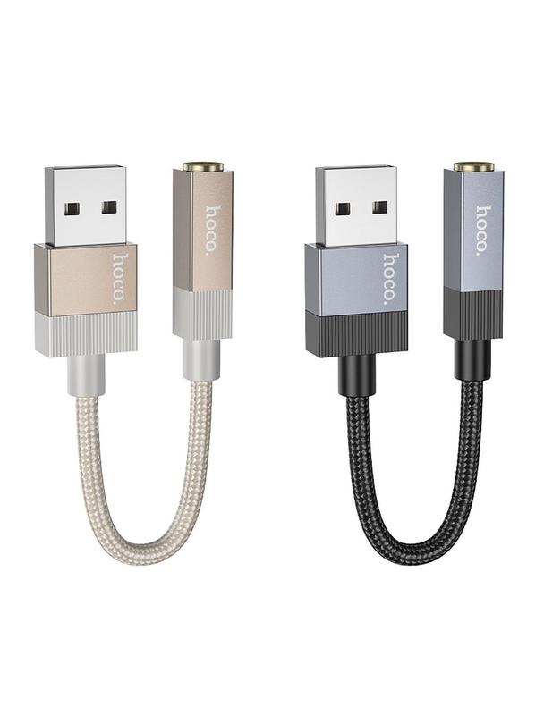 Adapter AUX USB A (męski) do Jack 3,5 mm (żeński) Hoco UPA32D złoty