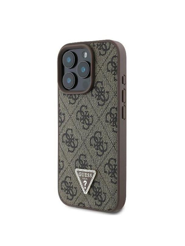 GUESS futerał do IPHONE 16 Pro GUHCP16LP4TDPW (PU Leather 4G Triangle Strass) brązowy