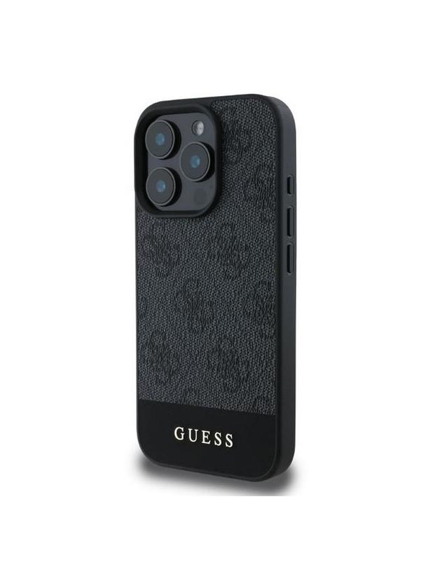 GUESS futerał do IPHONE 16 Pro GUHCP16LG4GLGR (PC/TPU 4G PU Bottom Stripe) szary