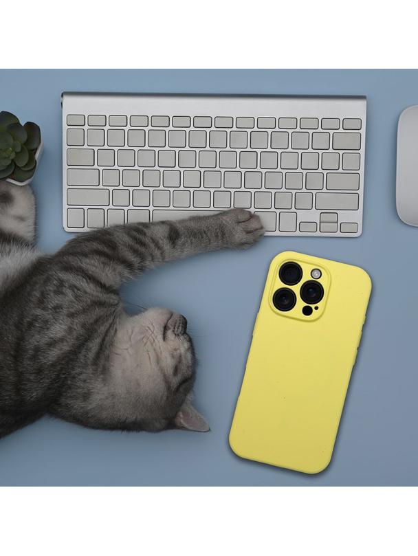 Futerał SILICONE 2mm do IPHONE 15 Pro Max kompatybilny z MagSafe żółty