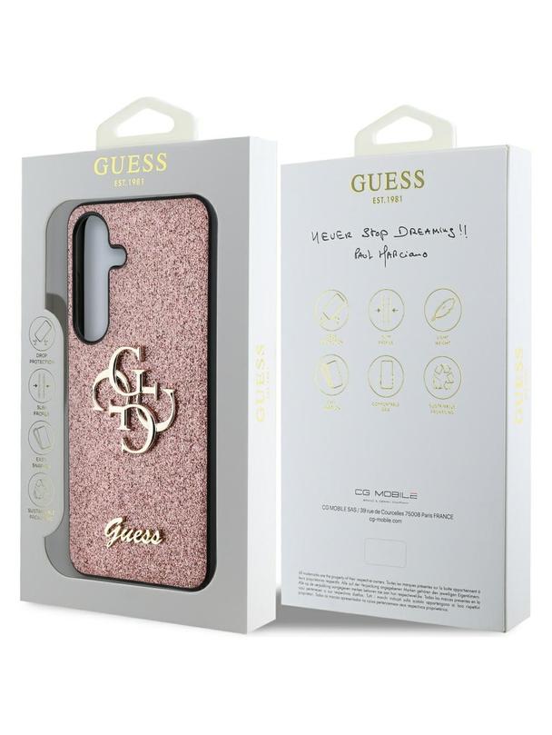 GUESS futerał do SAMSUNG S25 GUHCS25SHG4SGP (Fixed Glitter Big 4G) różowy