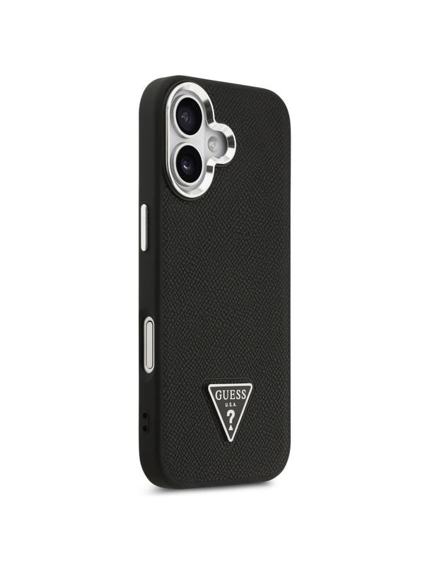 GUESS futerał do IPHONE 17 kompatybilny z MagSafe GUHMP17SPGTSPSK (Grained PU Triangle Logo) czarny