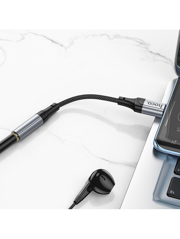 Adapter AUX USB C do Jack 3,5 mm Hoco 0,12 m LS36 czarny